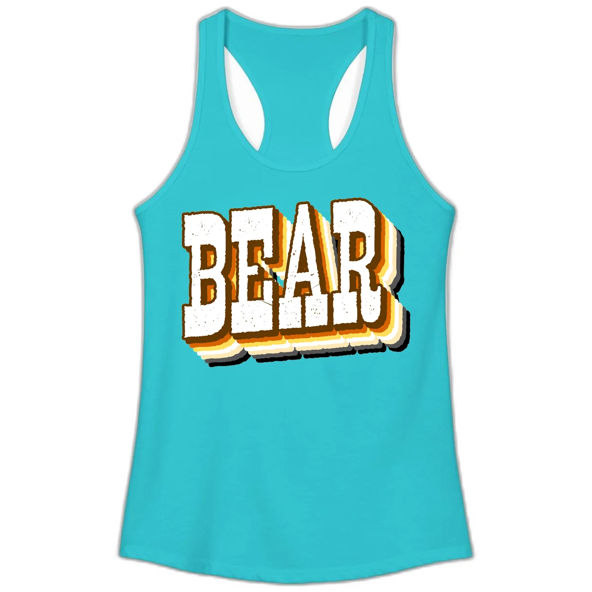 Dead bread toast graphic with thick brown letters featuring layered orange and yellow gradient effect on gray background in Solid Tahiti Blue