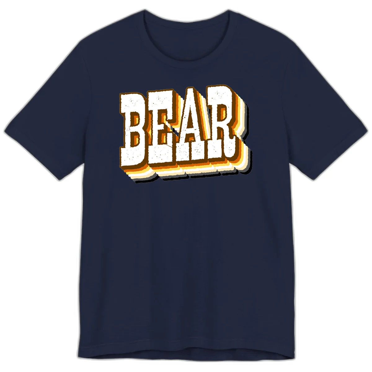 Dead bread toast graphic with thick brown letters featuring layered orange and yellow gradient effect on gray background in Navy