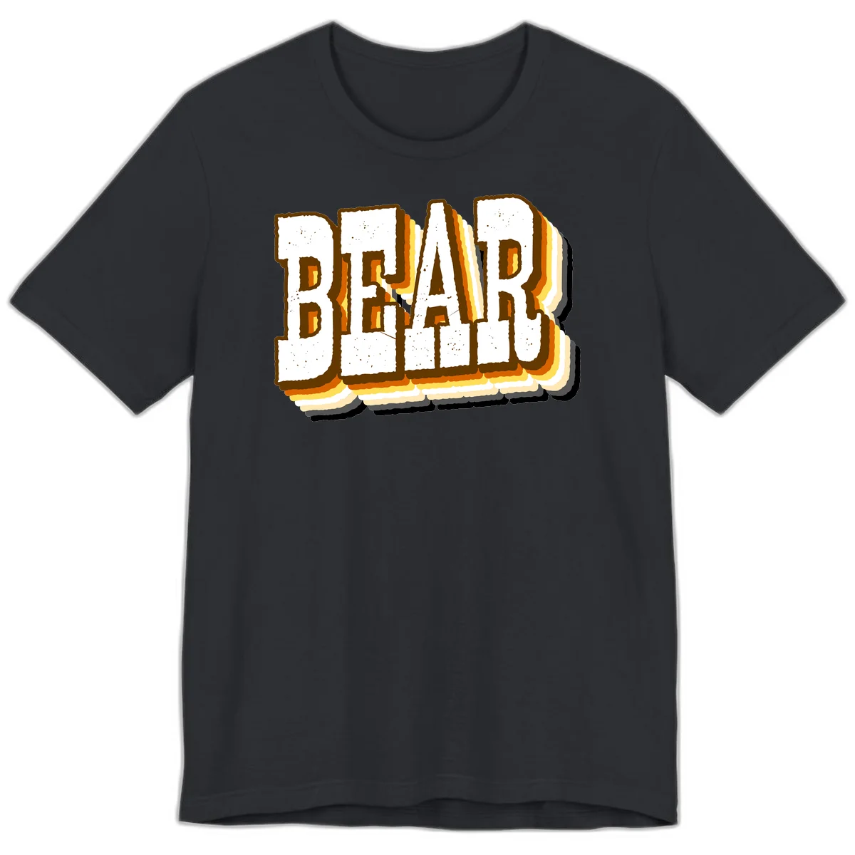 Dead bread toast graphic with thick brown letters featuring layered orange and yellow gradient effect on gray background in Vintage Black