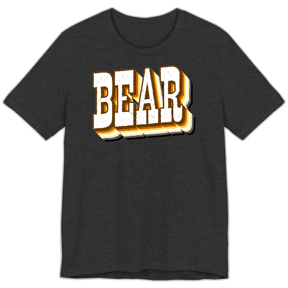 Dead bread toast graphic with thick brown letters featuring layered orange and yellow gradient effect on gray background in Dark Grey Heather