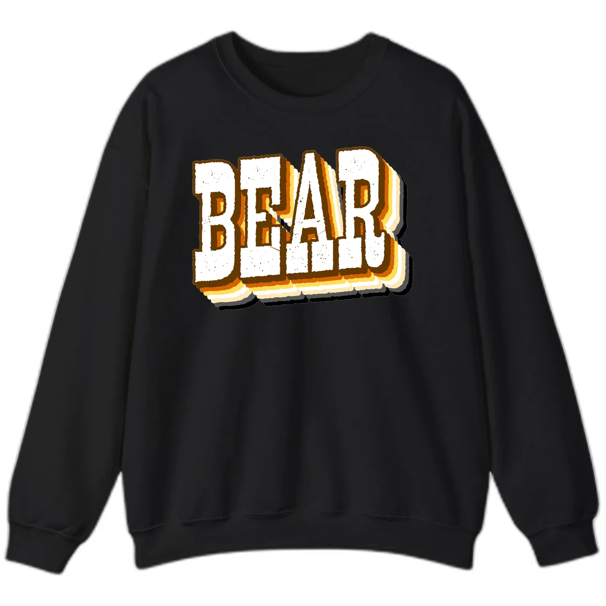 Dead bread toast graphic with thick brown letters featuring layered orange and yellow gradient effect on gray background in Black
