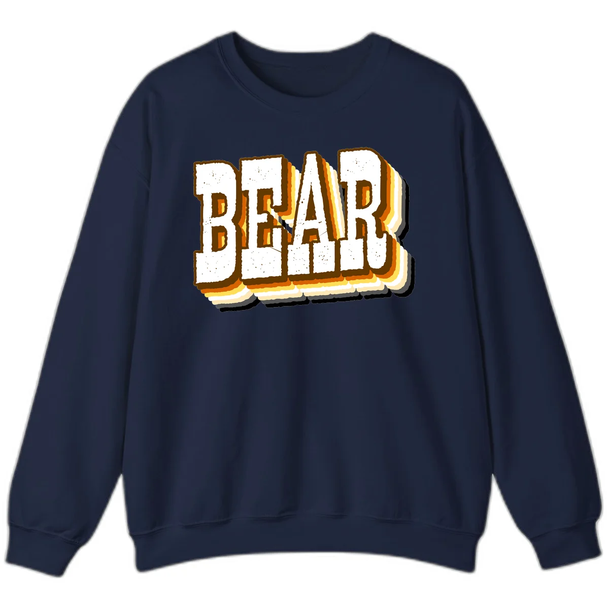 Dead bread toast graphic with thick brown letters featuring layered orange and yellow gradient effect on gray background in Navy