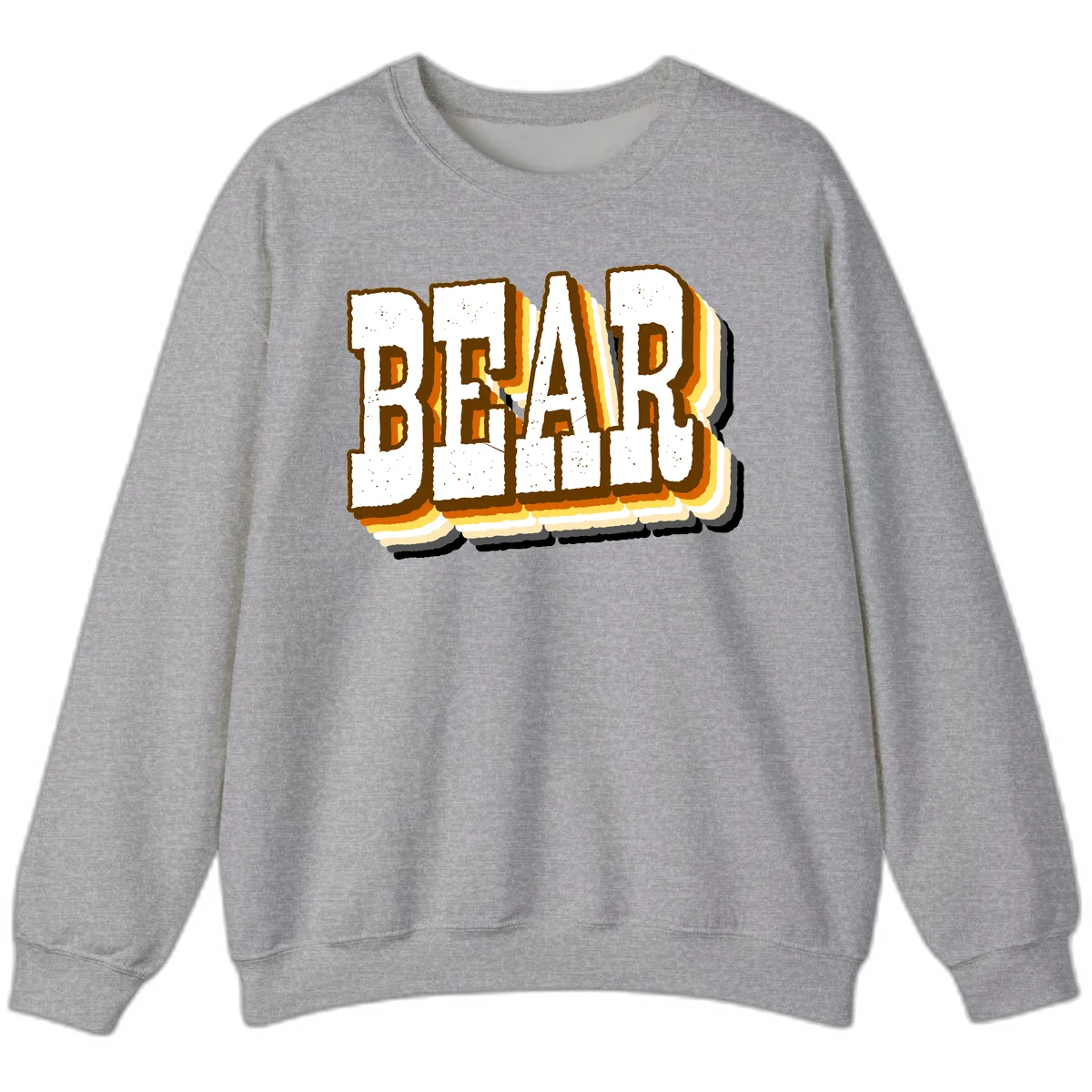 Dead bread toast graphic with thick brown letters featuring layered orange and yellow gradient effect on gray background in Sport Grey