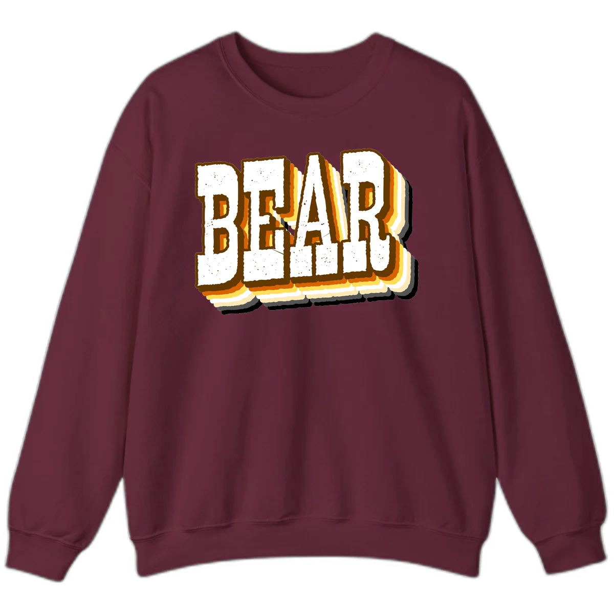 Dead bread toast graphic with thick brown letters featuring layered orange and yellow gradient effect on gray background in Maroon