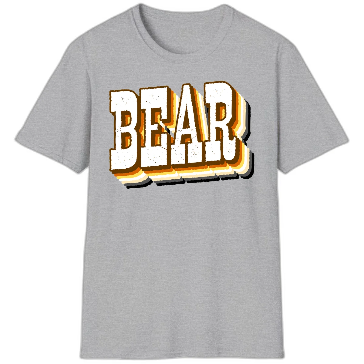 Dead bread toast graphic with thick brown letters featuring layered orange and yellow gradient effect on gray background in Sport Grey