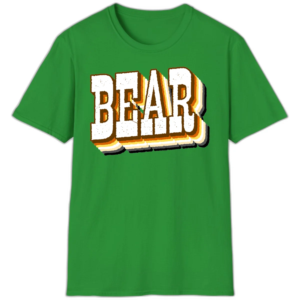 Dead bread toast graphic with thick brown letters featuring layered orange and yellow gradient effect on gray background in Irish Green