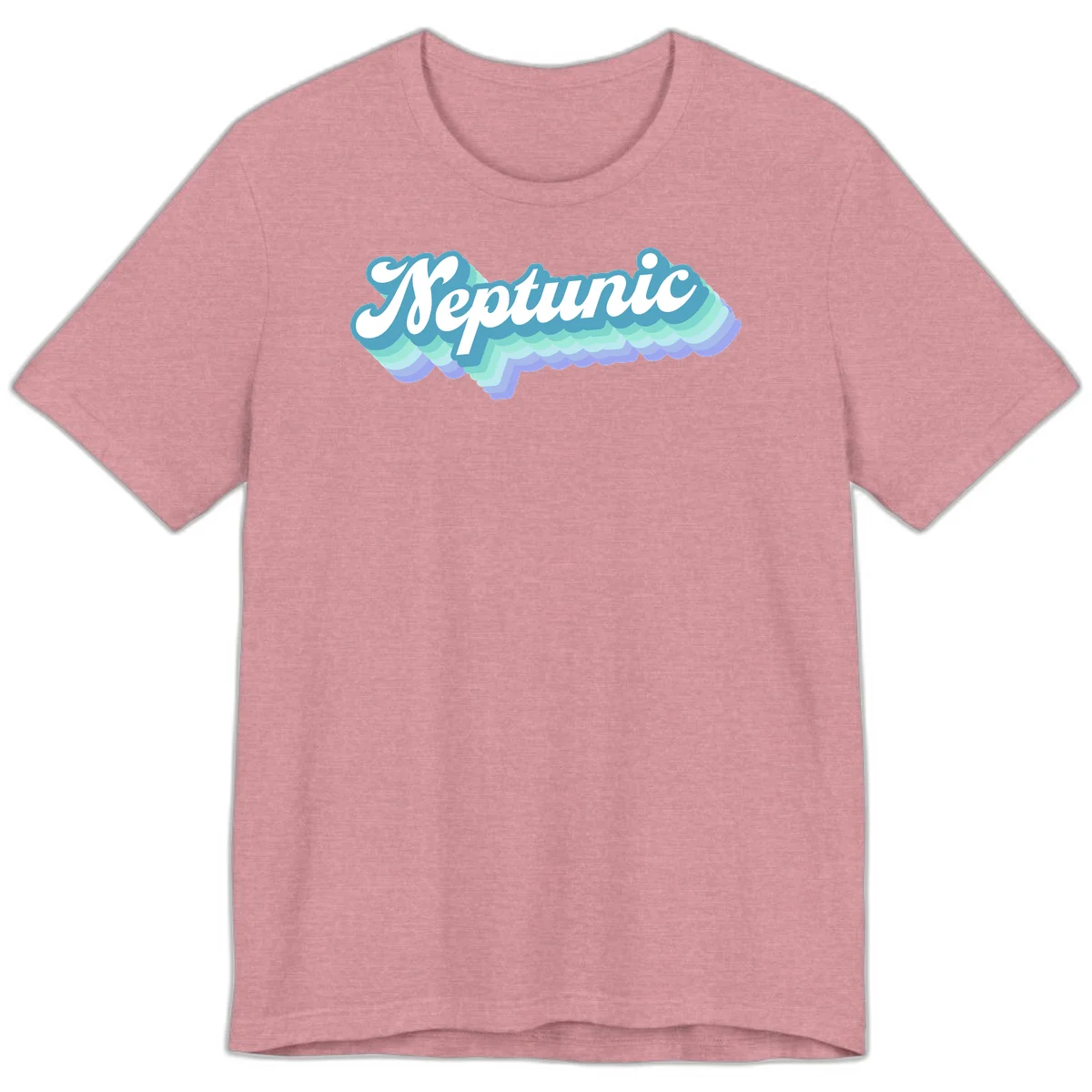 Neptune cloud dreamy design featuring white cursive text over layered teal, cyan, and purple scalloped cloud shapes with gradient background in Heather Orchid