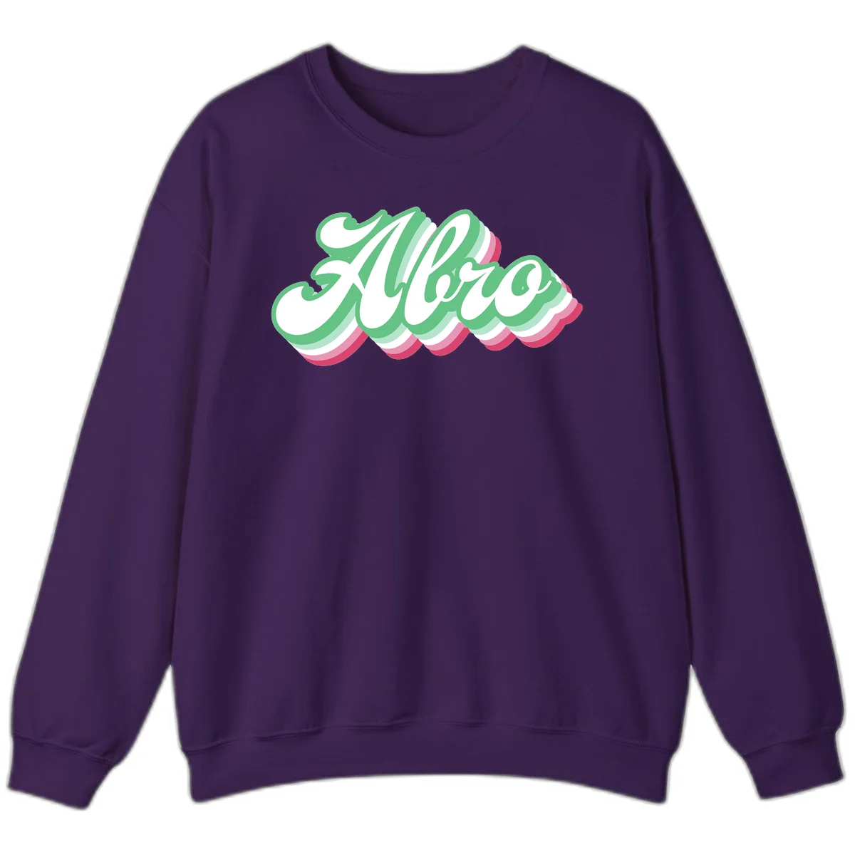 Hello wavy pride design featuring bold 3D layered text in green, pink, and white with striped pattern effect in Purple