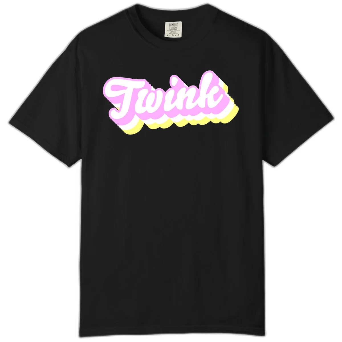 Froze ice cream cone design with pink, white, and yellow scalloped layers and playful typography on gray background in Black