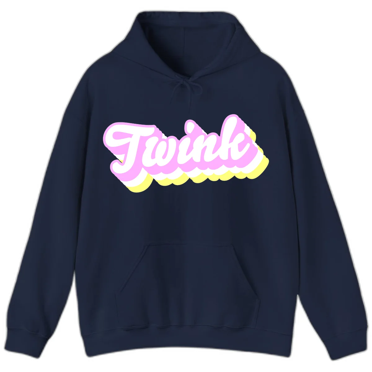 Froze ice cream cone design with pink, white, and yellow scalloped layers and playful typography on gray background in Navy