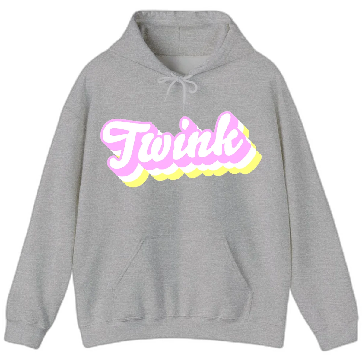 Froze ice cream cone design with pink, white, and yellow scalloped layers and playful typography on gray background in Sport Grey