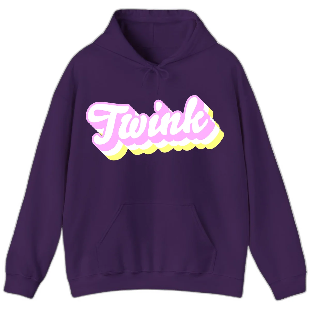 Froze ice cream cone design with pink, white, and yellow scalloped layers and playful typography on gray background in Purple