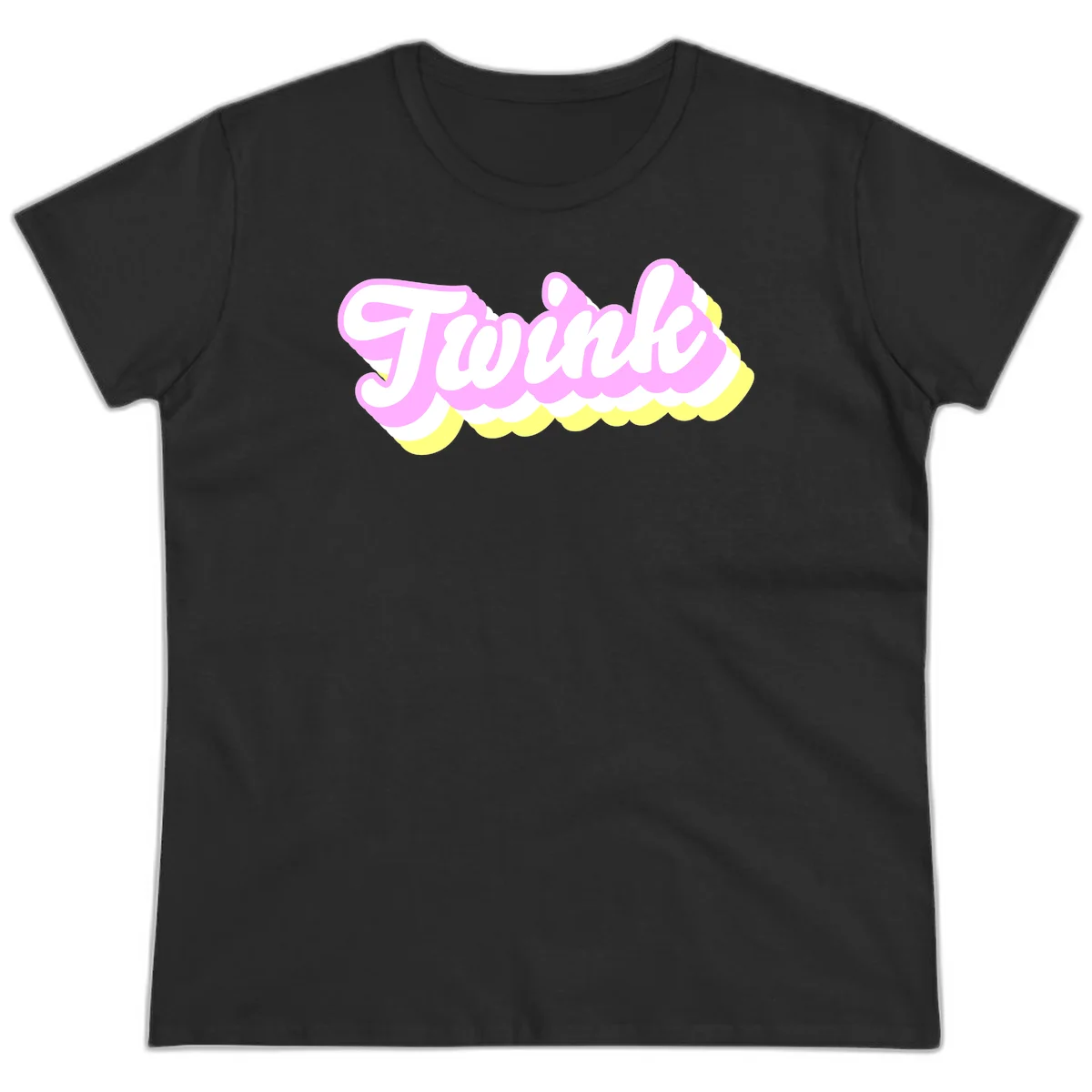 Froze ice cream cone design with pink, white, and yellow scalloped layers and playful typography on gray background in Black