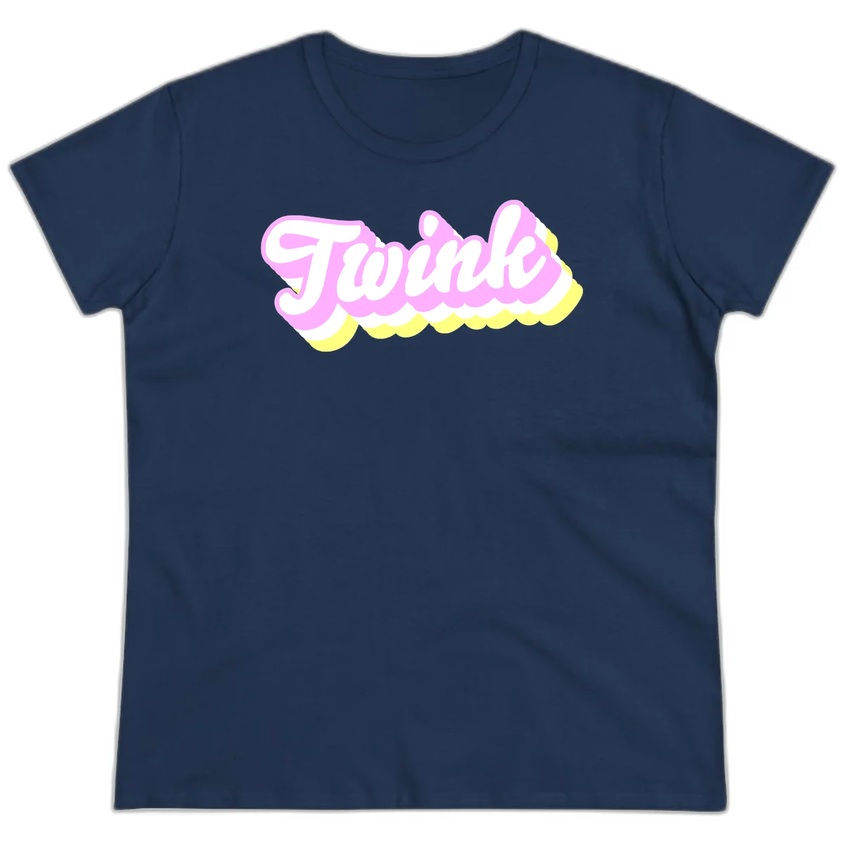 Froze ice cream cone design with pink, white, and yellow scalloped layers and playful typography on gray background in Navy