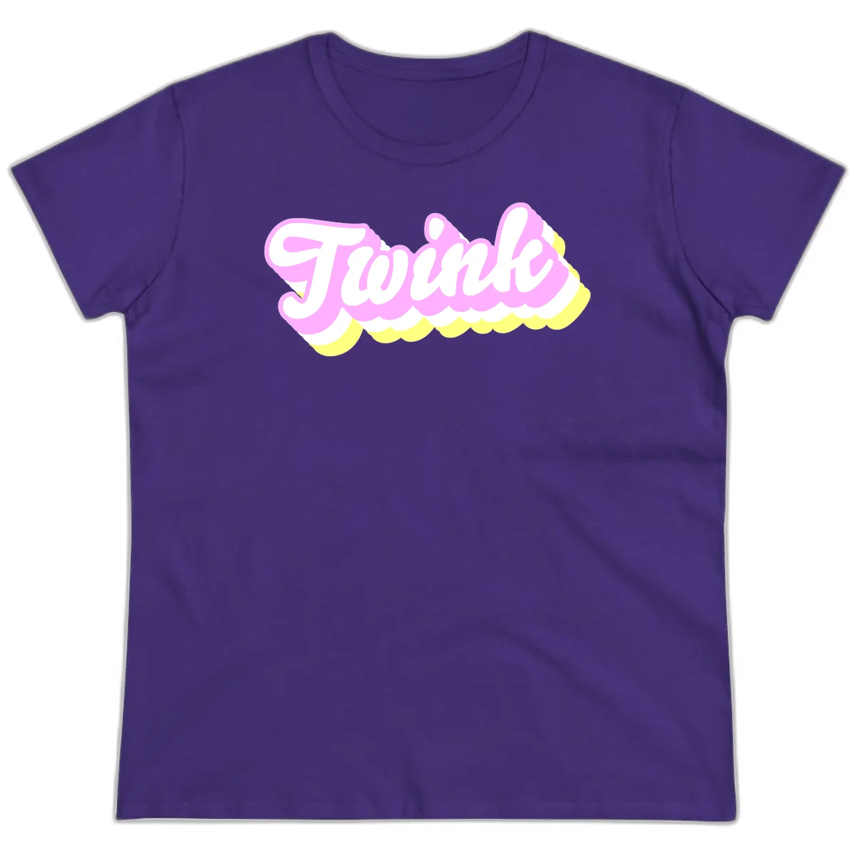 Froze ice cream cone design with pink, white, and yellow scalloped layers and playful typography on gray background in Purple