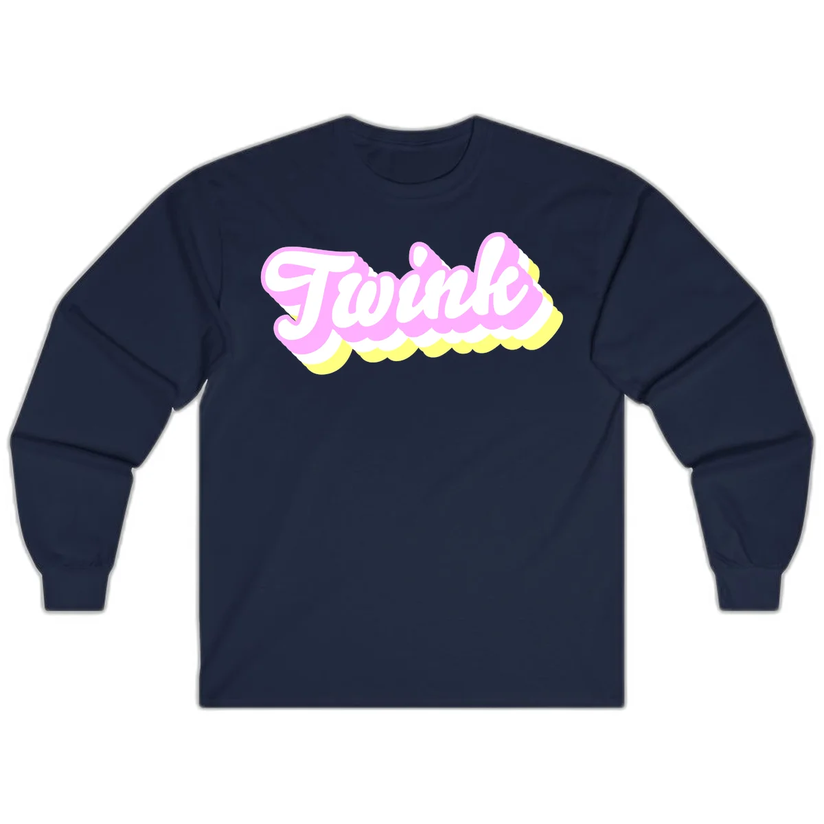 Froze ice cream cone design with pink, white, and yellow scalloped layers and playful typography on gray background in Navy