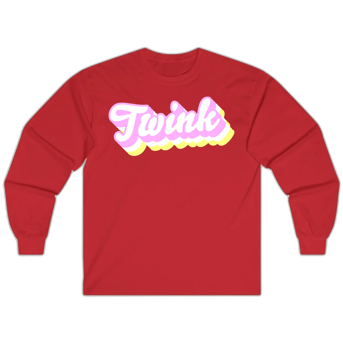 Froze ice cream cone design with pink, white, and yellow scalloped layers and playful typography on gray background in Red