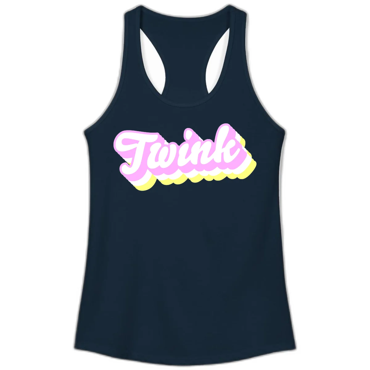 Froze ice cream cone design with pink, white, and yellow scalloped layers and playful typography on gray background in Solid Midnight Navy