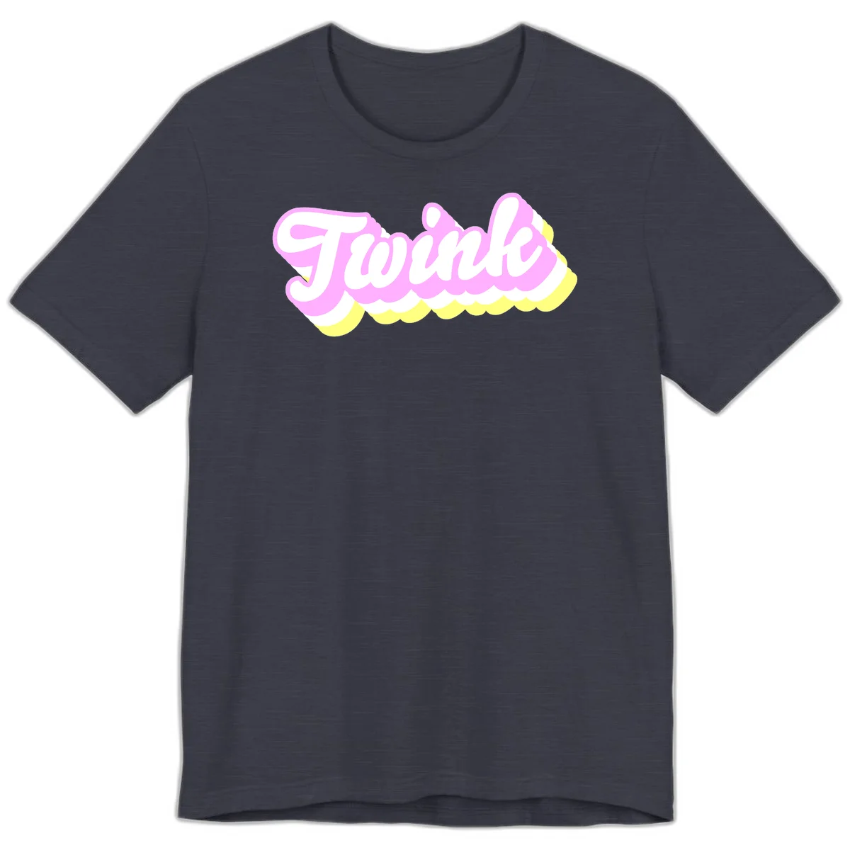 Froze ice cream cone design with pink, white, and yellow scalloped layers and playful typography on gray background in Heather Midnight Navy
