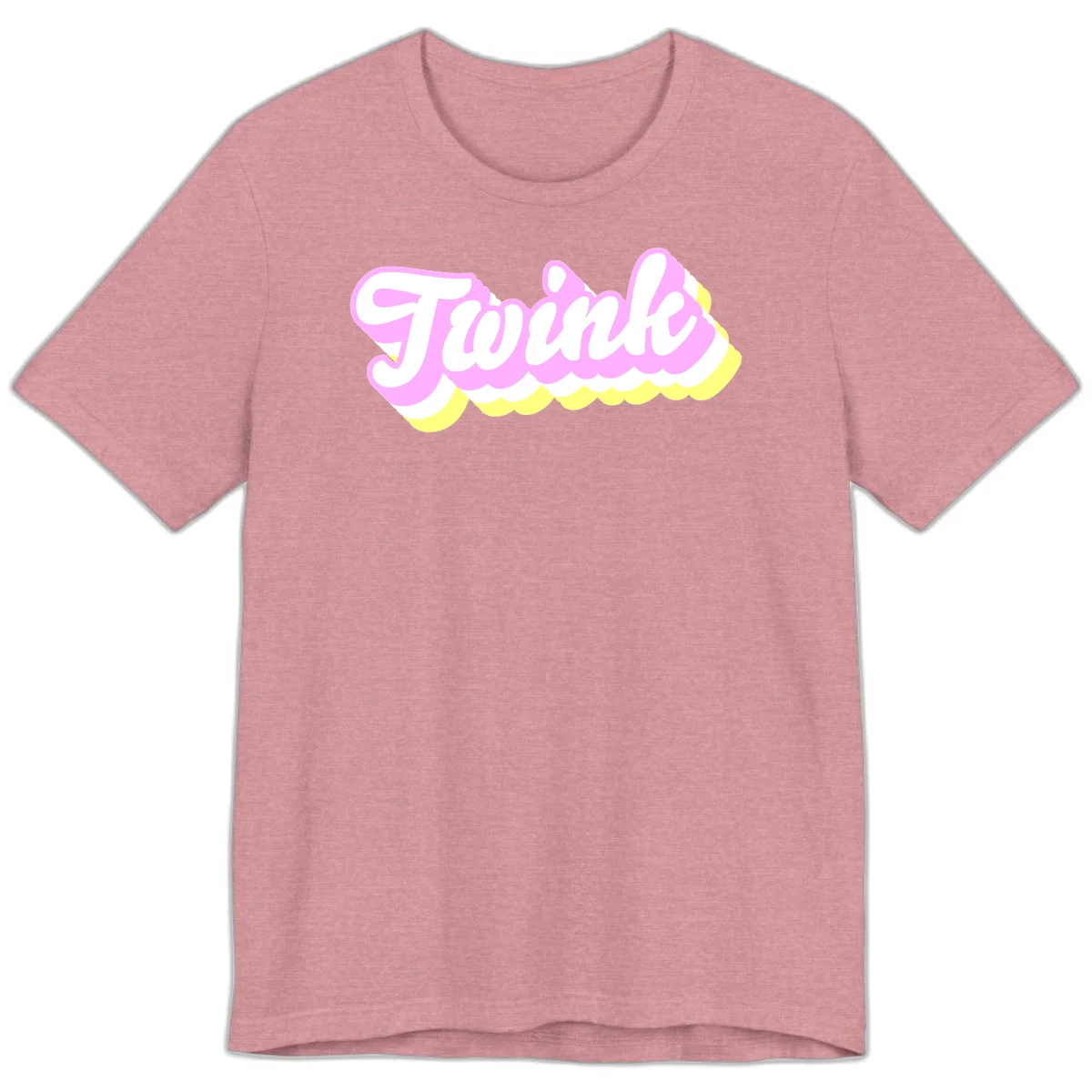 Froze ice cream cone design with pink, white, and yellow scalloped layers and playful typography on gray background in Heather Orchid