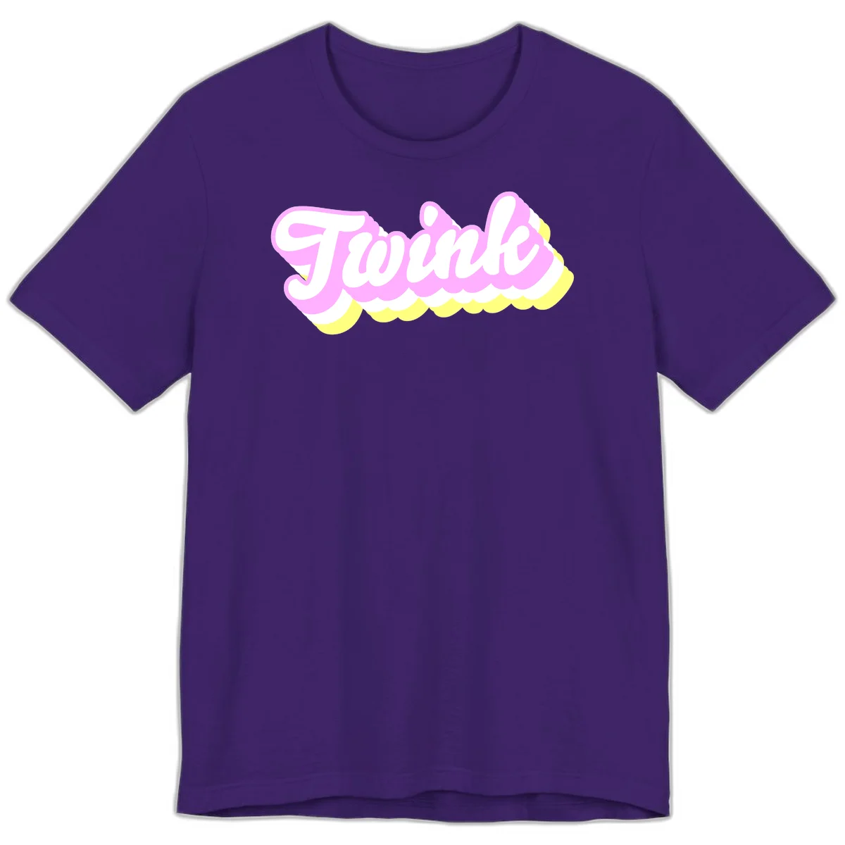Froze ice cream cone design with pink, white, and yellow scalloped layers and playful typography on gray background in Team Purple