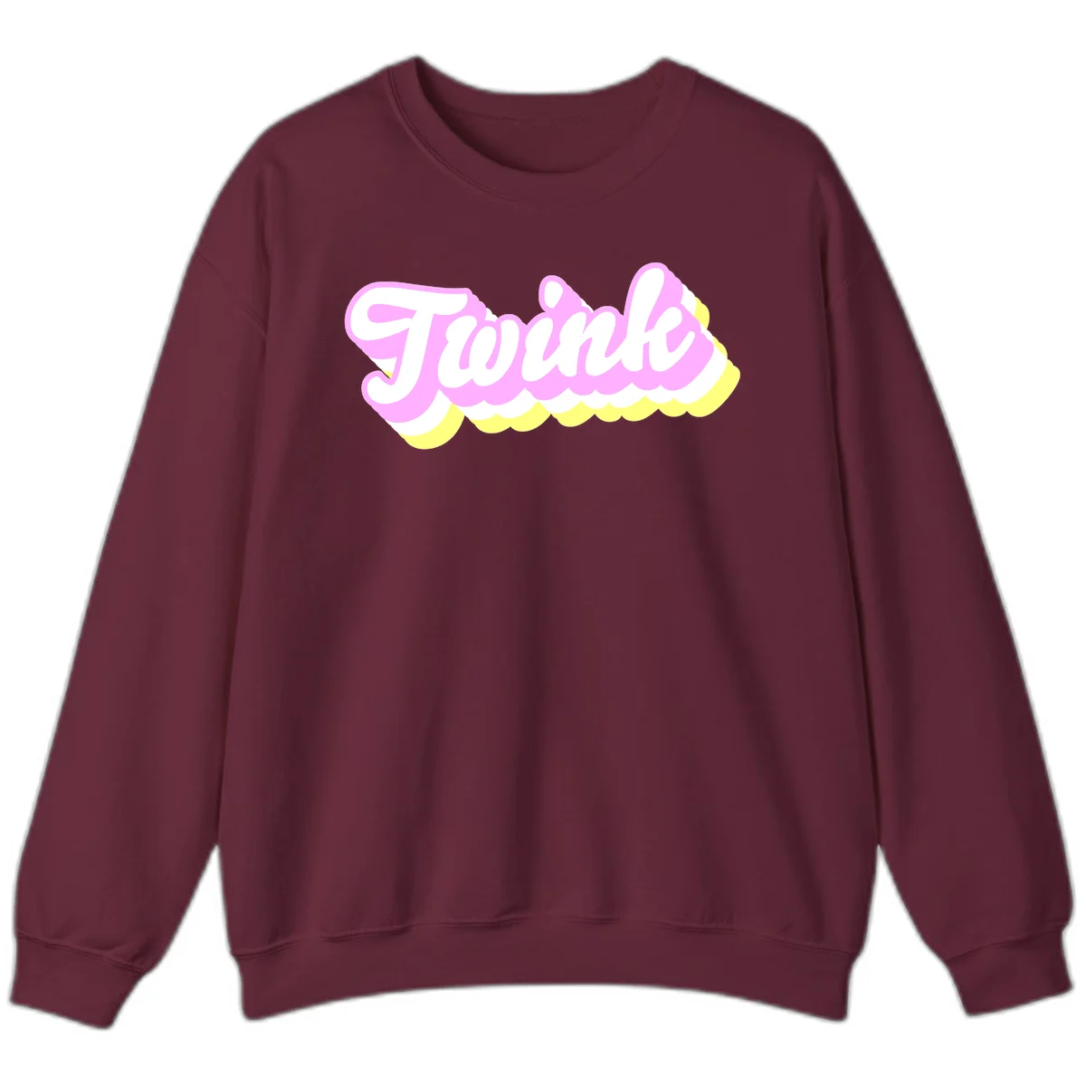 Froze ice cream cone design with pink, white, and yellow scalloped layers and playful typography on gray background in Maroon