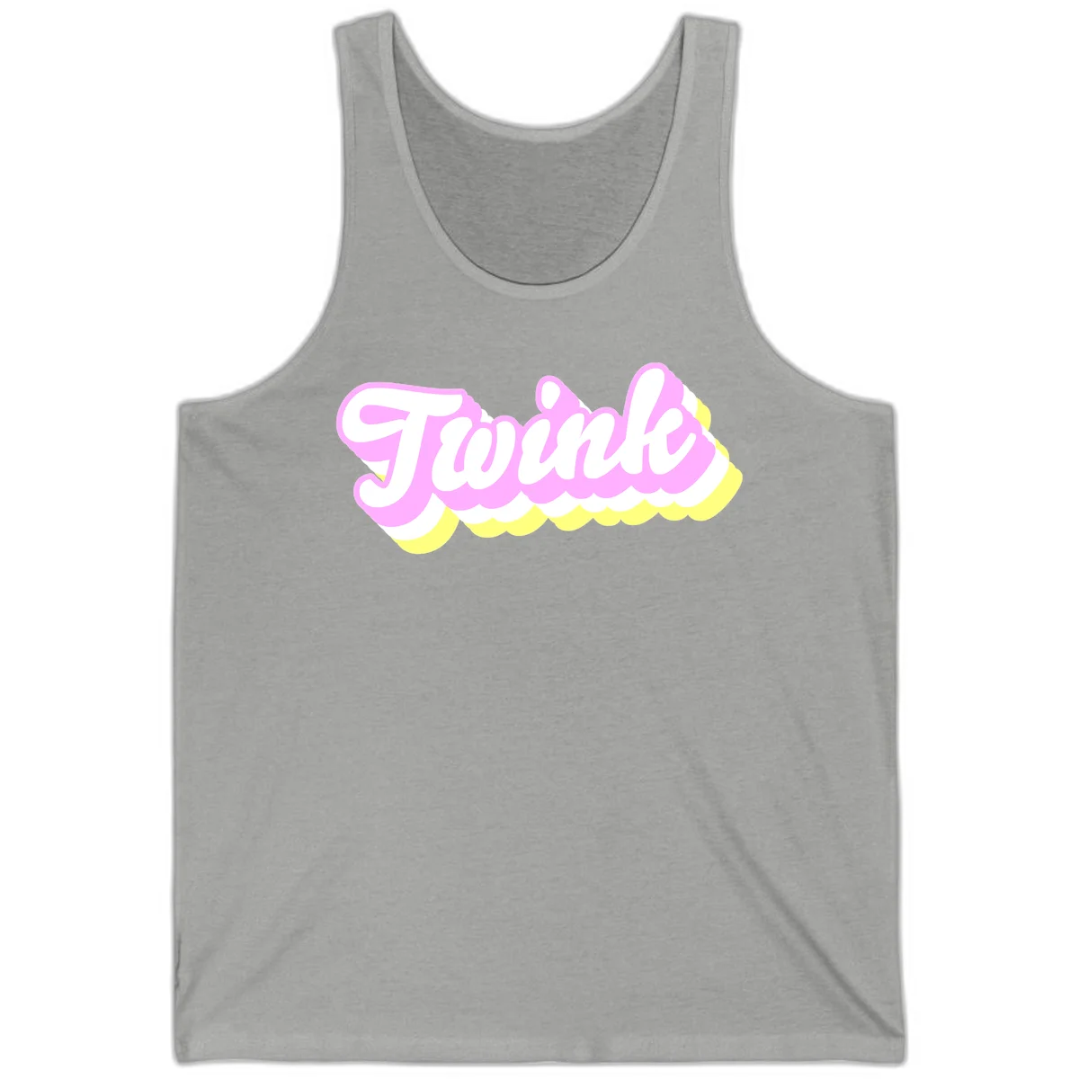 Froze ice cream cone design with pink, white, and yellow scalloped layers and playful typography on gray background in Athletic Heather