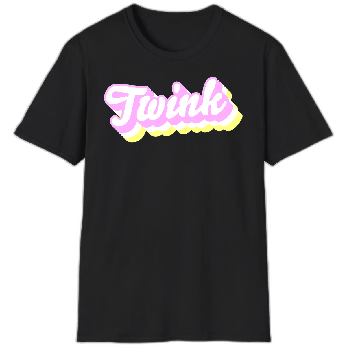 Froze ice cream cone design with pink, white, and yellow scalloped layers and playful typography on gray background in Black