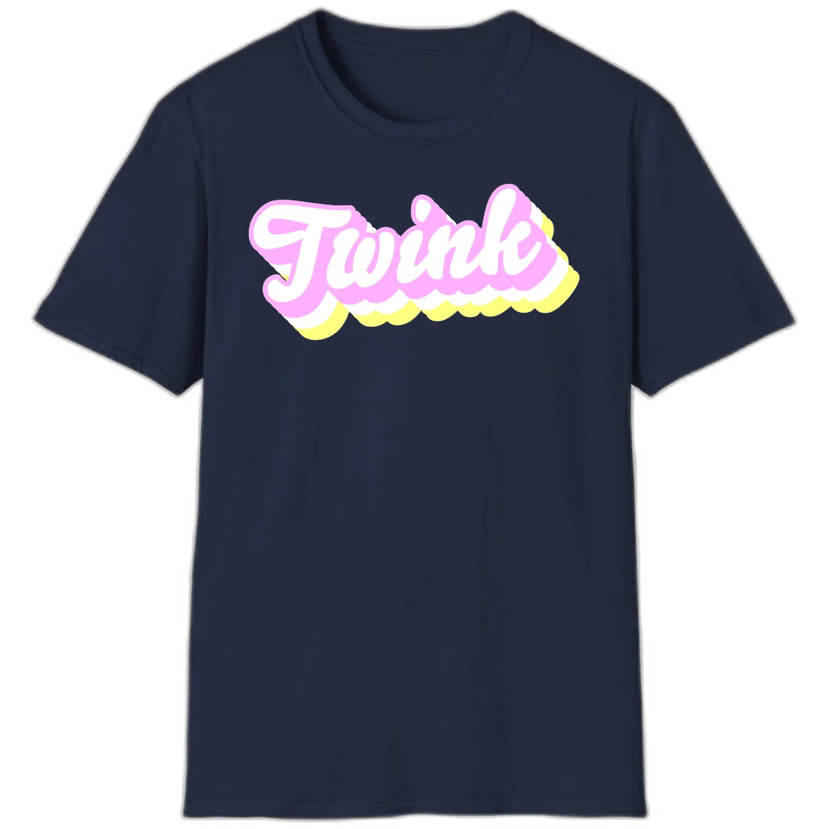 Froze ice cream cone design with pink, white, and yellow scalloped layers and playful typography on gray background in Navy