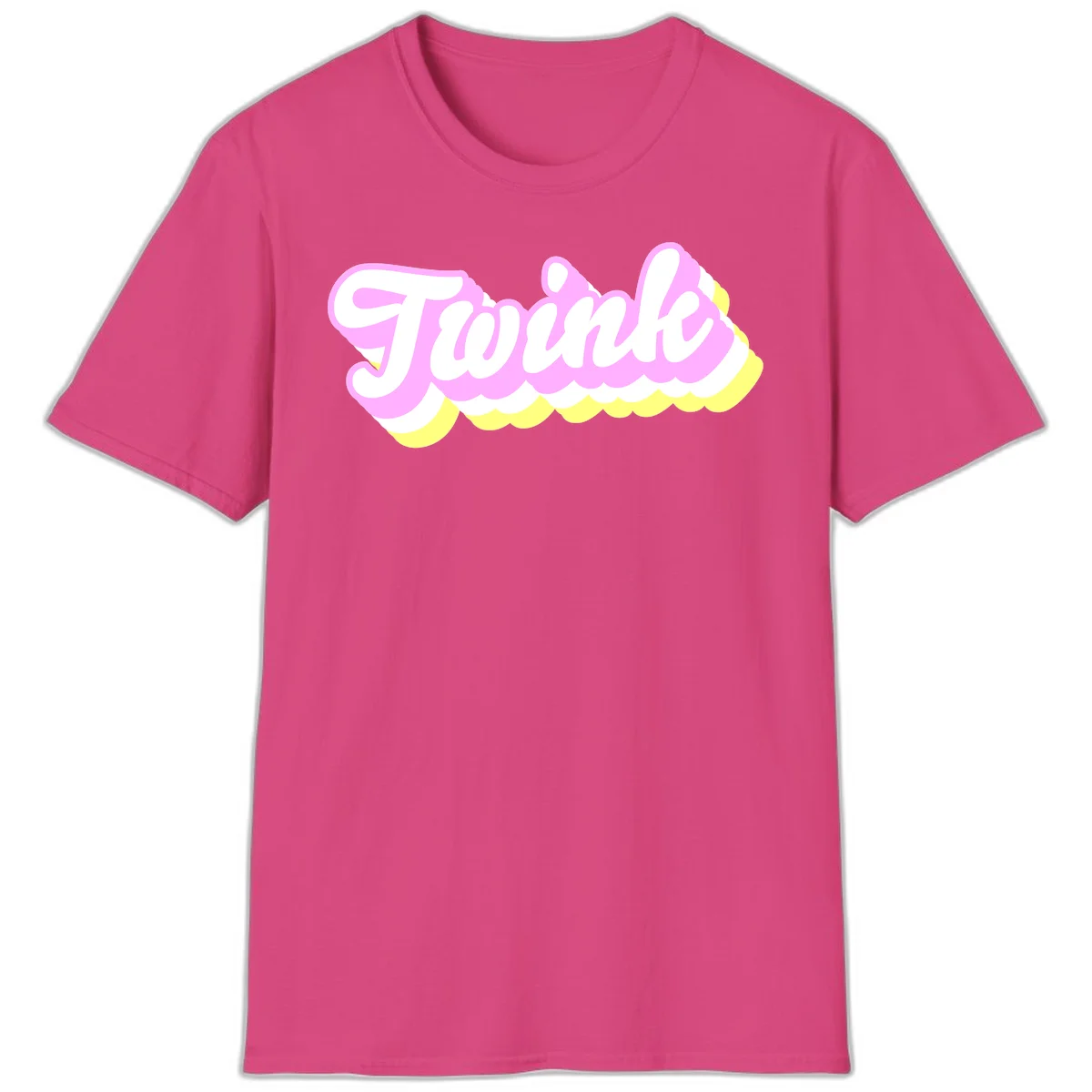 Froze ice cream cone design with pink, white, and yellow scalloped layers and playful typography on gray background in Heliconia