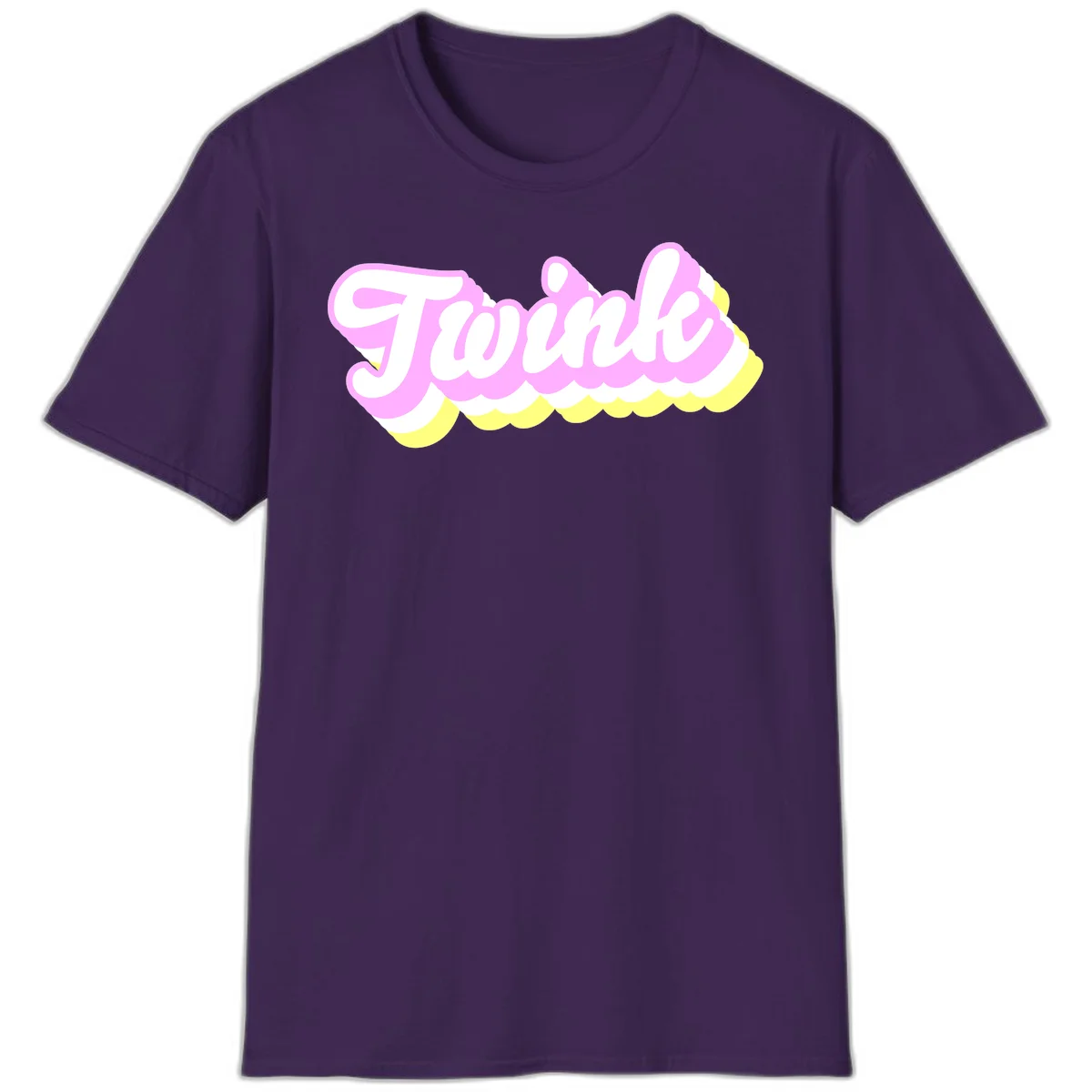 Froze ice cream cone design with pink, white, and yellow scalloped layers and playful typography on gray background in Purple