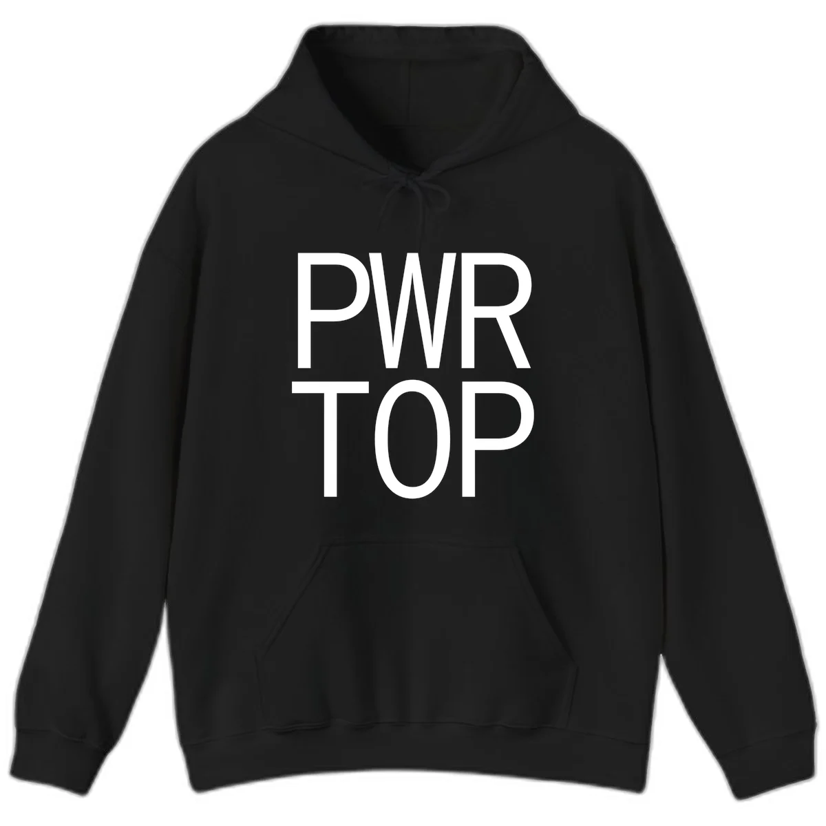 PWR TOP bold sans-serif typography design in white lettering on gray background in Black