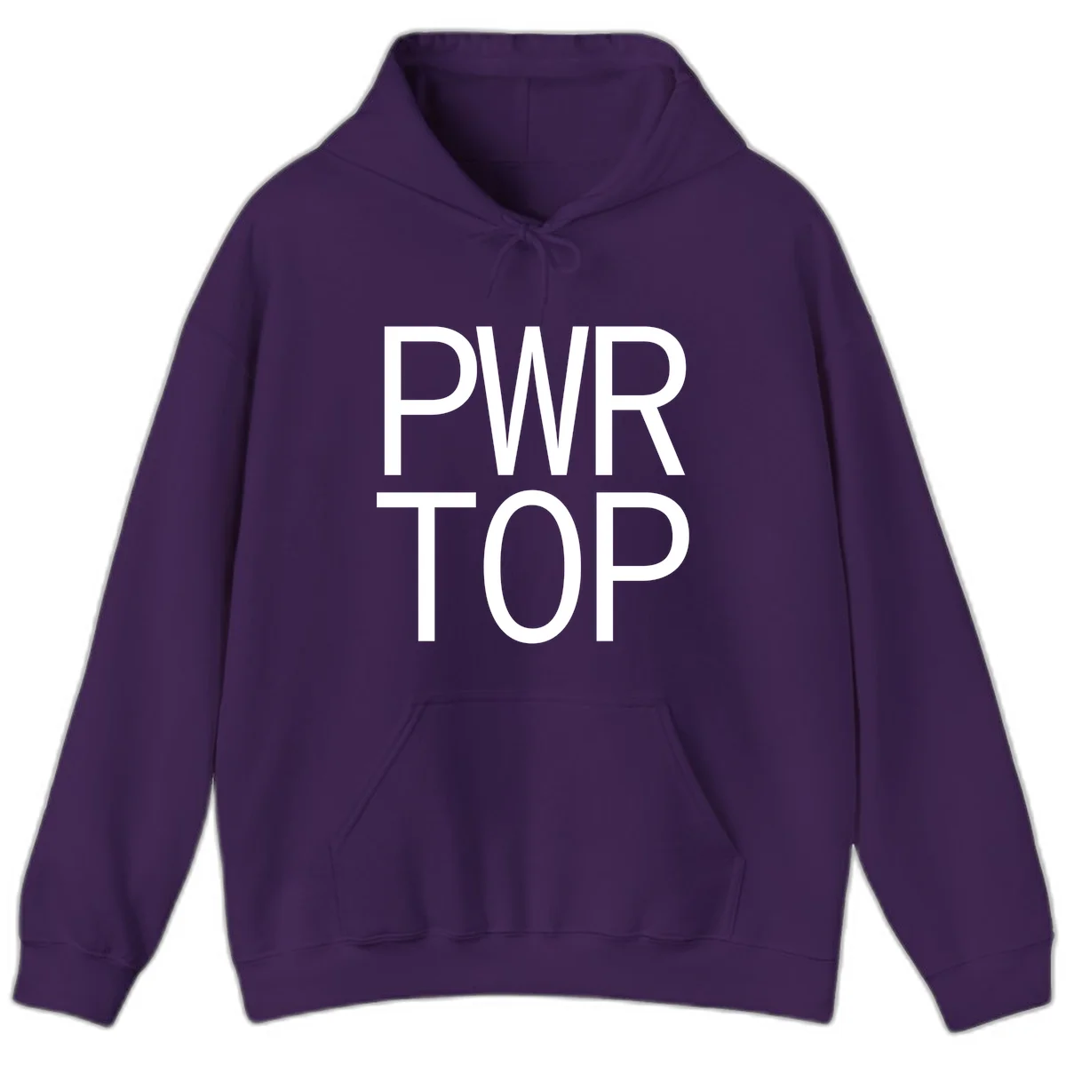 PWR TOP bold sans-serif typography design in white lettering on gray background in Purple