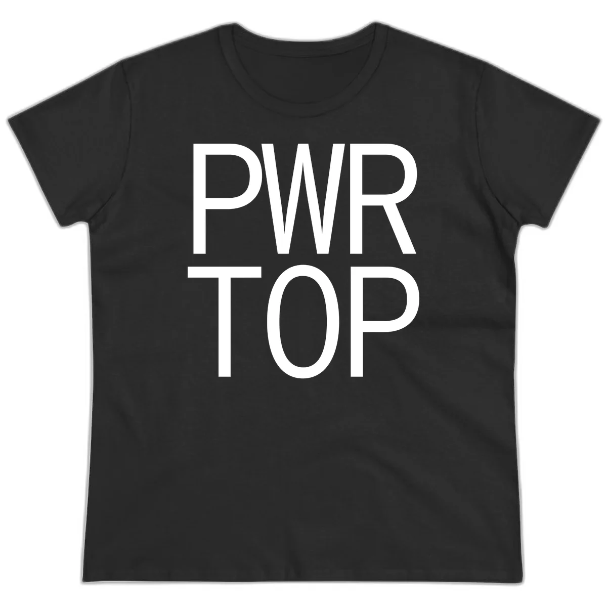 PWR TOP bold sans-serif typography design in white lettering on gray background in Black