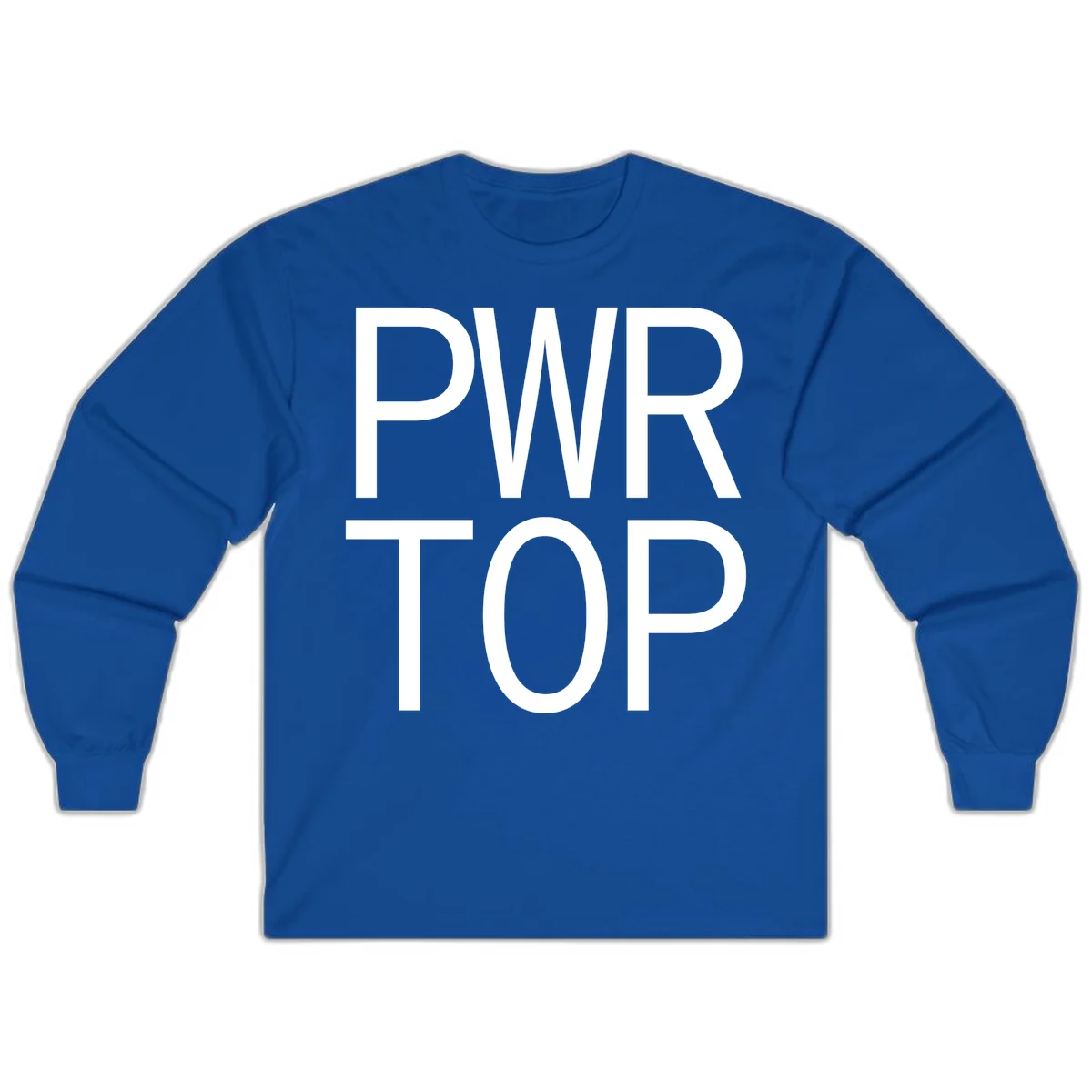 PWR TOP bold sans-serif typography design in white lettering on gray background in Royal