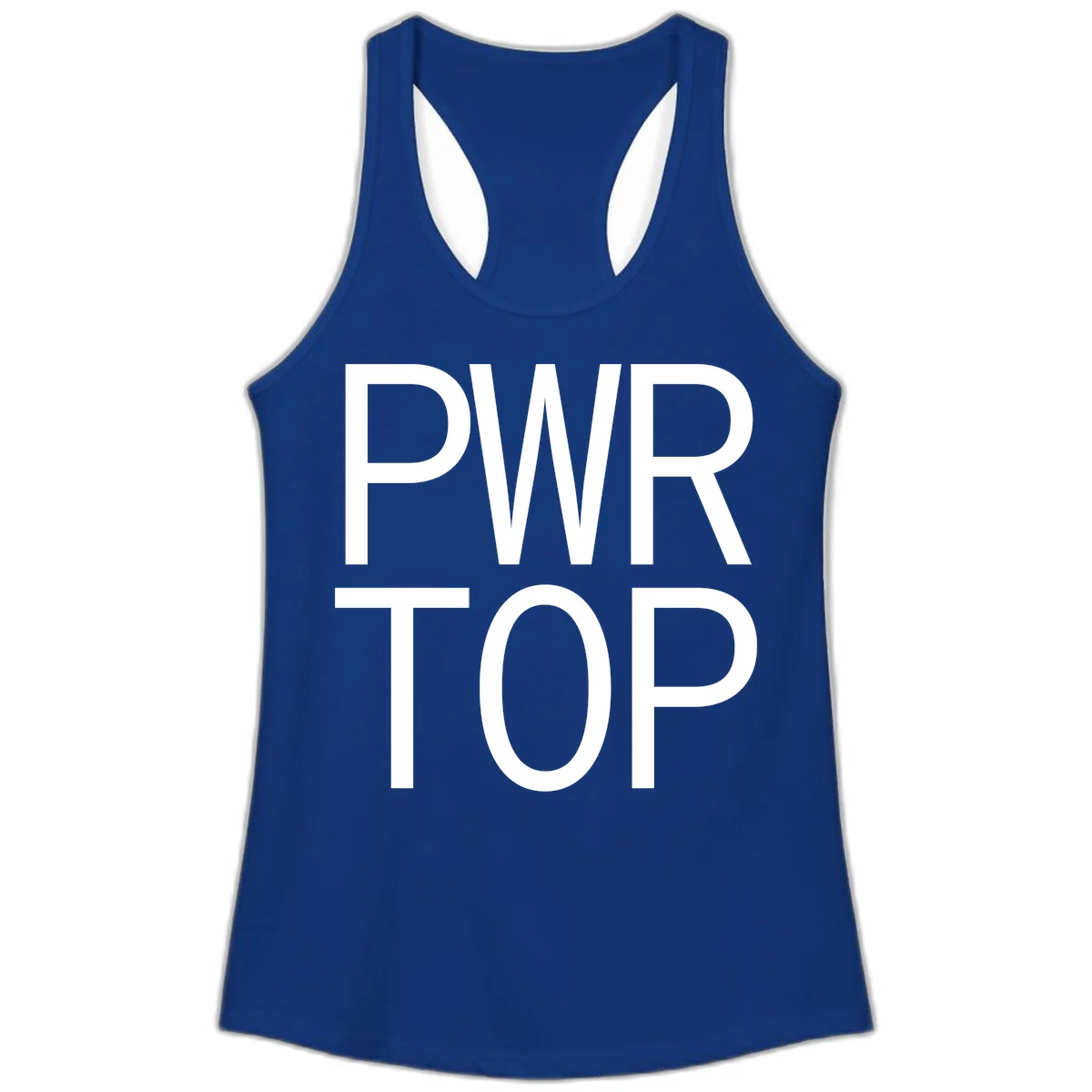 PWR TOP bold sans-serif typography design in white lettering on gray background in Solid Royal