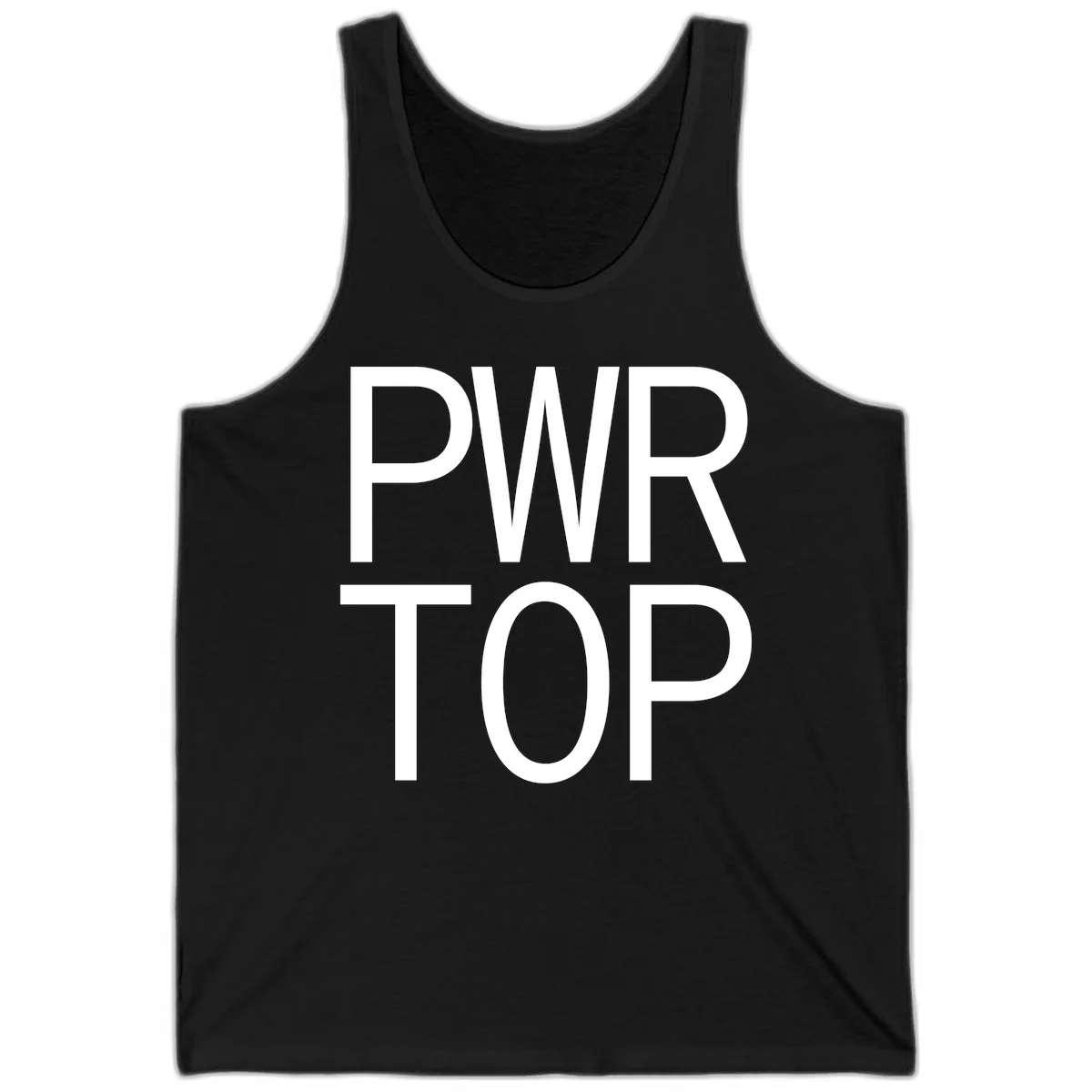 PWR TOP bold sans-serif typography design in white lettering on gray background in Black