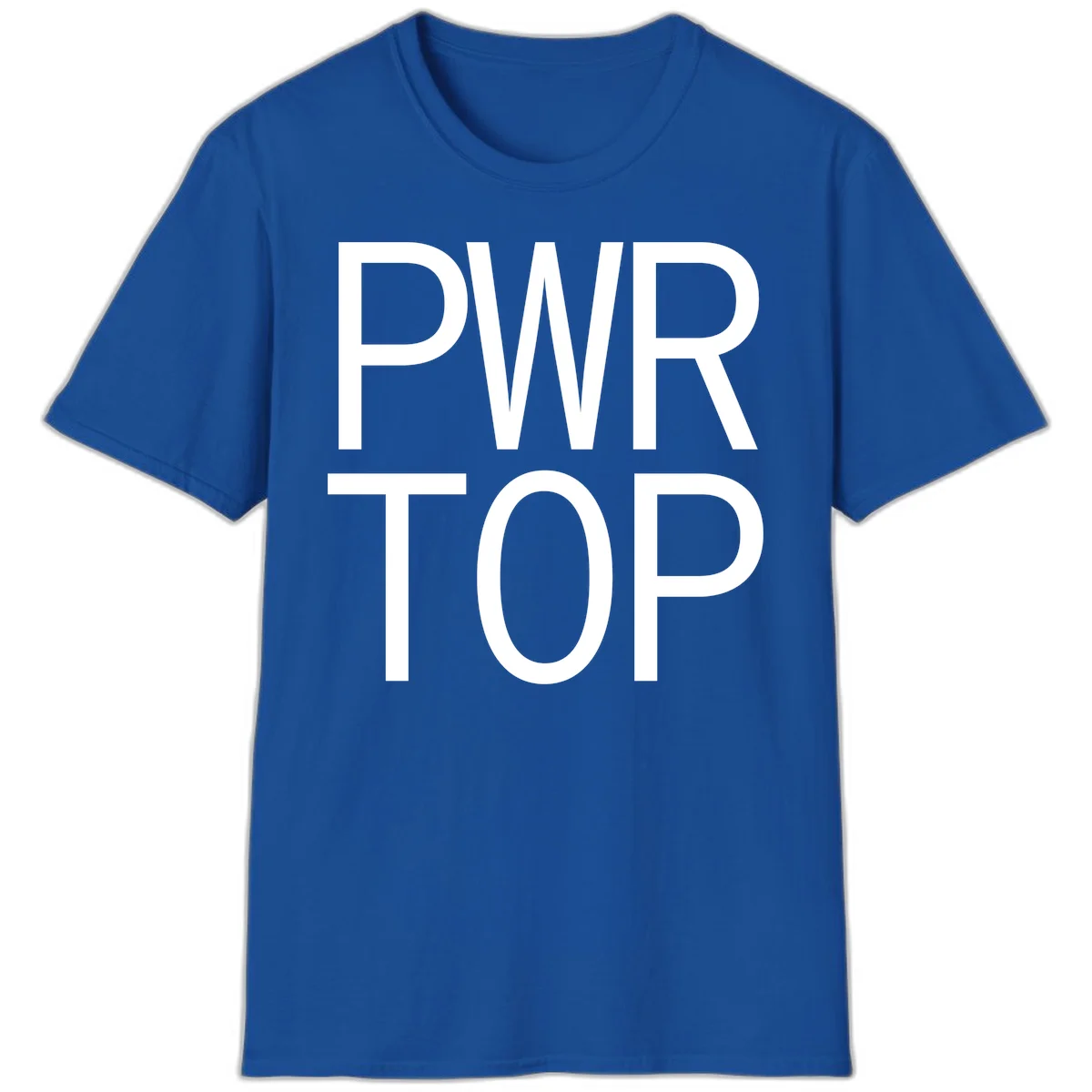 PWR TOP bold sans-serif typography design in white lettering on gray background in Royal