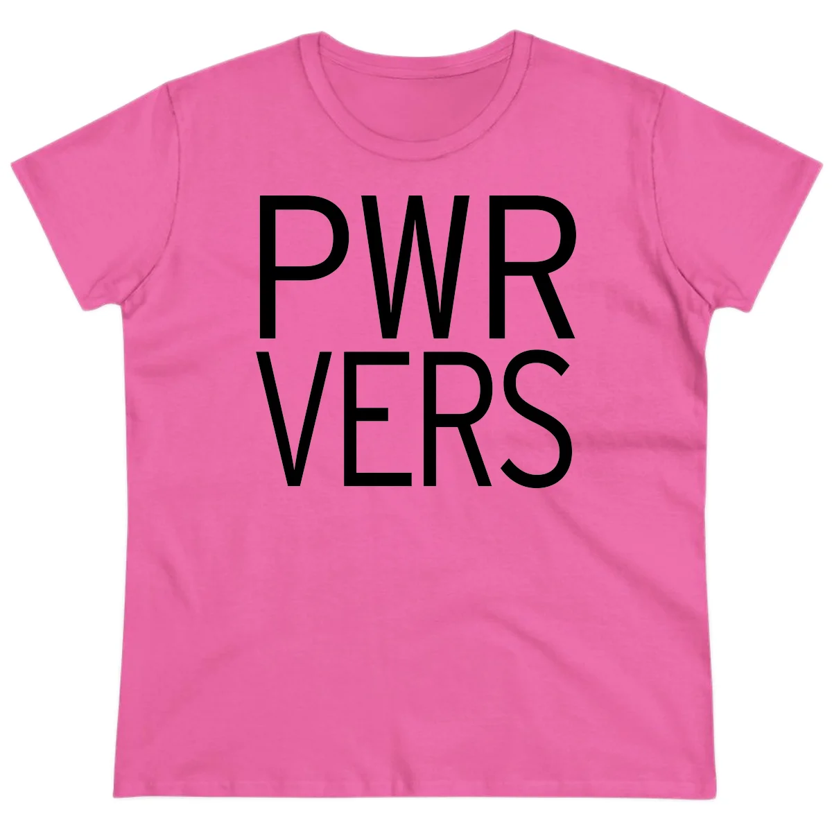Bold white 'PWR VERS' text on gray background - a proud typography design celebrating LGBTQ+ identity in Azalea
