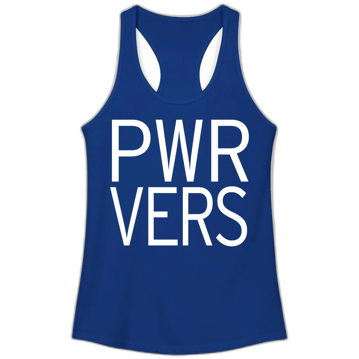 Bold white 'PWR VERS' text on gray background - a proud typography design celebrating LGBTQ+ identity in Solid Royal