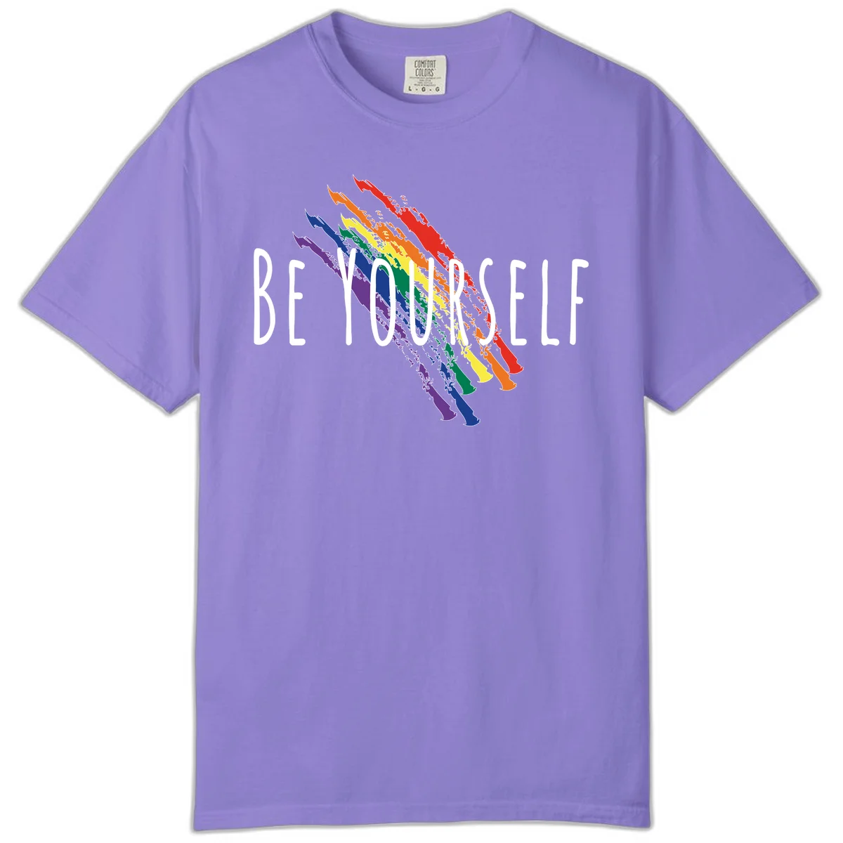 Beyond Left Indonesia Pride Map design featuring Indonesia's outline in rainbow pride colors with regional boundaries labeled in Violet