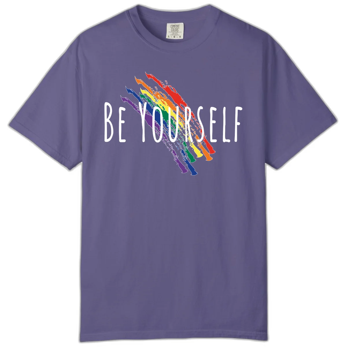 Beyond Left Indonesia Pride Map design featuring Indonesia's outline in rainbow pride colors with regional boundaries labeled in Grape