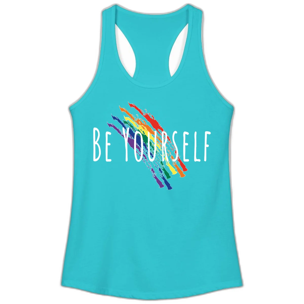 Beyond Left Indonesia Pride Map design featuring Indonesia's outline in rainbow pride colors with regional boundaries labeled in Solid Tahiti Blue