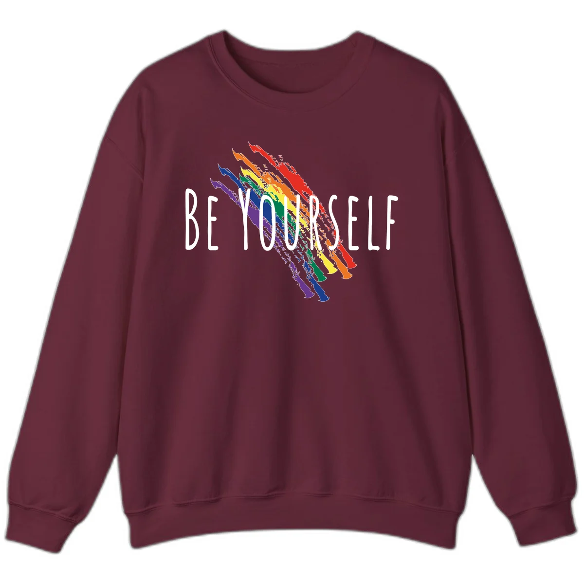 Beyond Left Indonesia Pride Map design featuring Indonesia's outline in rainbow pride colors with regional boundaries labeled in Maroon