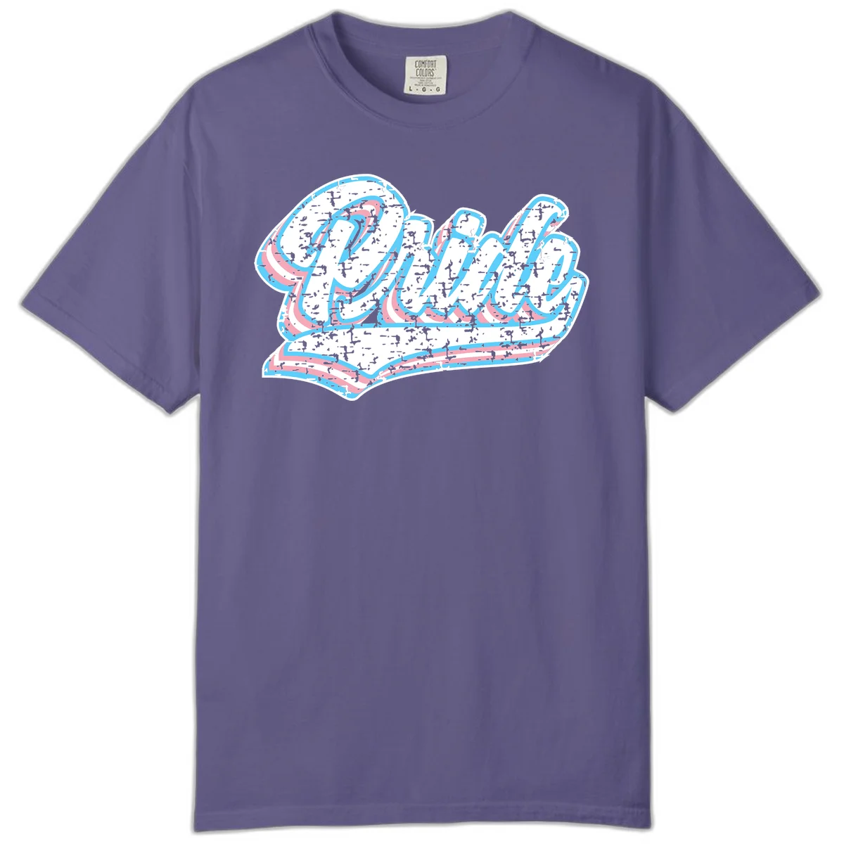 Wavy layered typography design with blue and pink textured letters creating dimensional flowing text art in Grape
