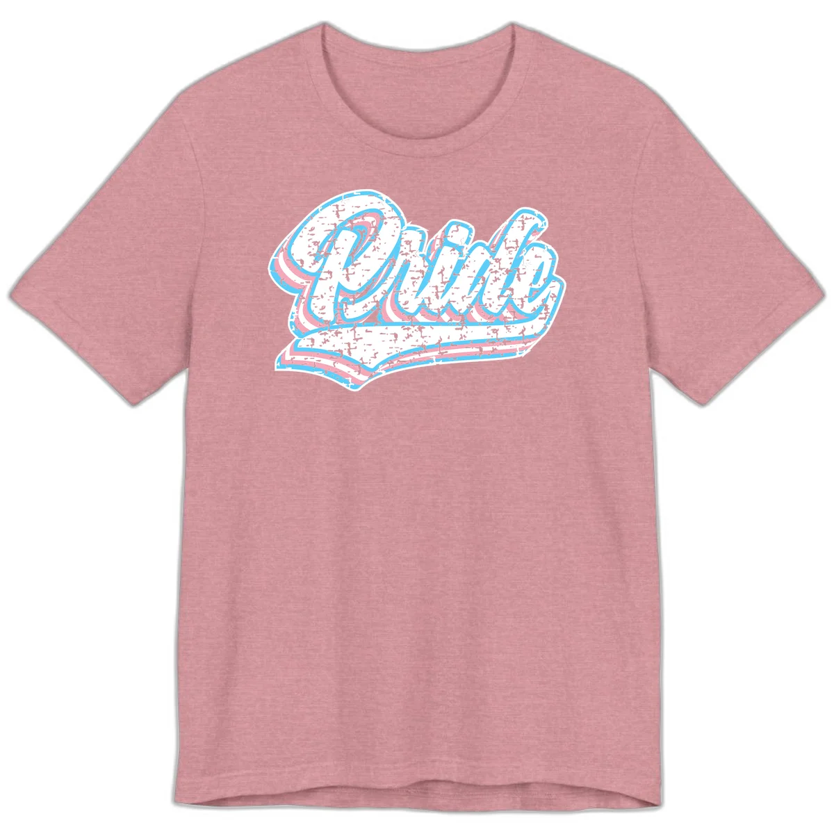 Wavy layered typography design with blue and pink textured letters creating dimensional flowing text art in Heather Orchid