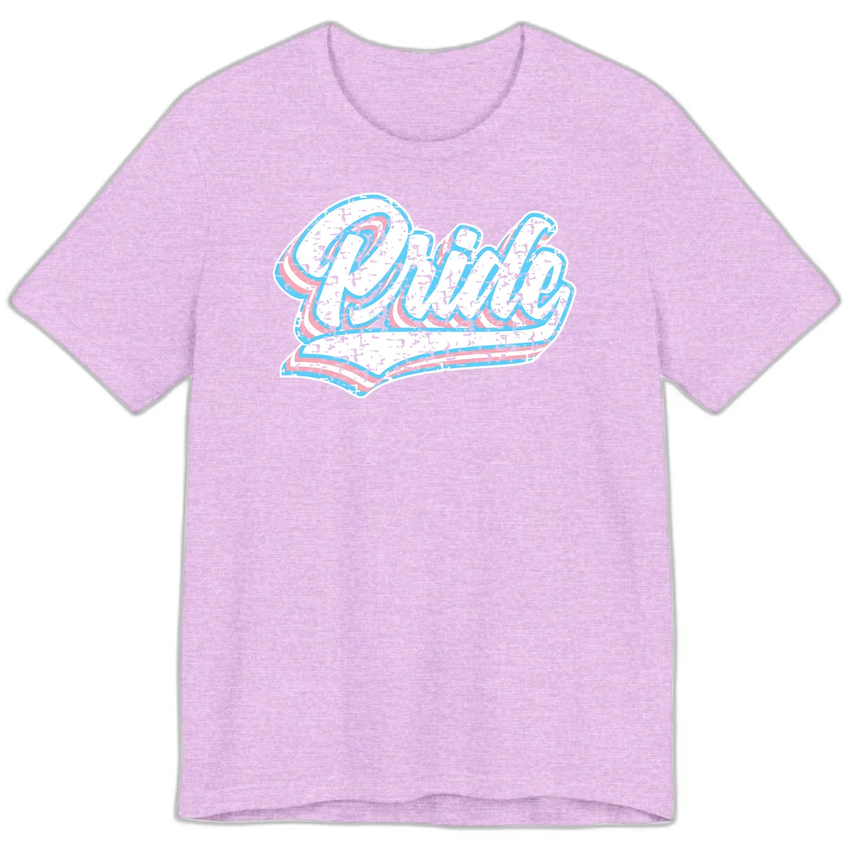 Wavy layered typography design with blue and pink textured letters creating dimensional flowing text art in Heather Prism Lilac