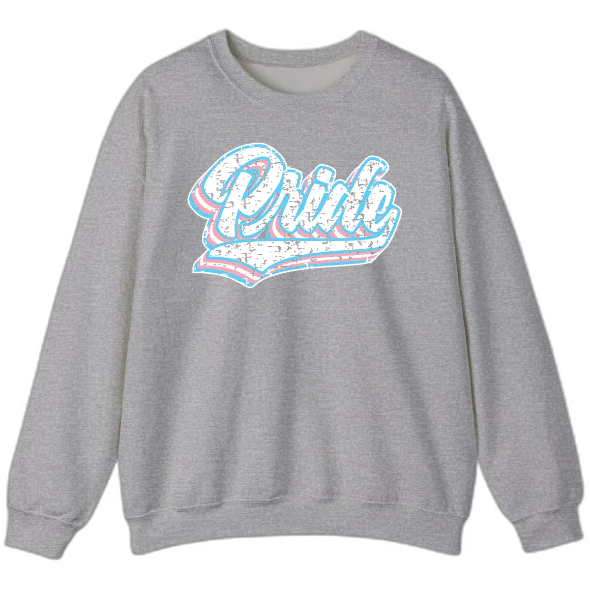 Wavy layered typography design with blue and pink textured letters creating dimensional flowing text art in Sport Grey