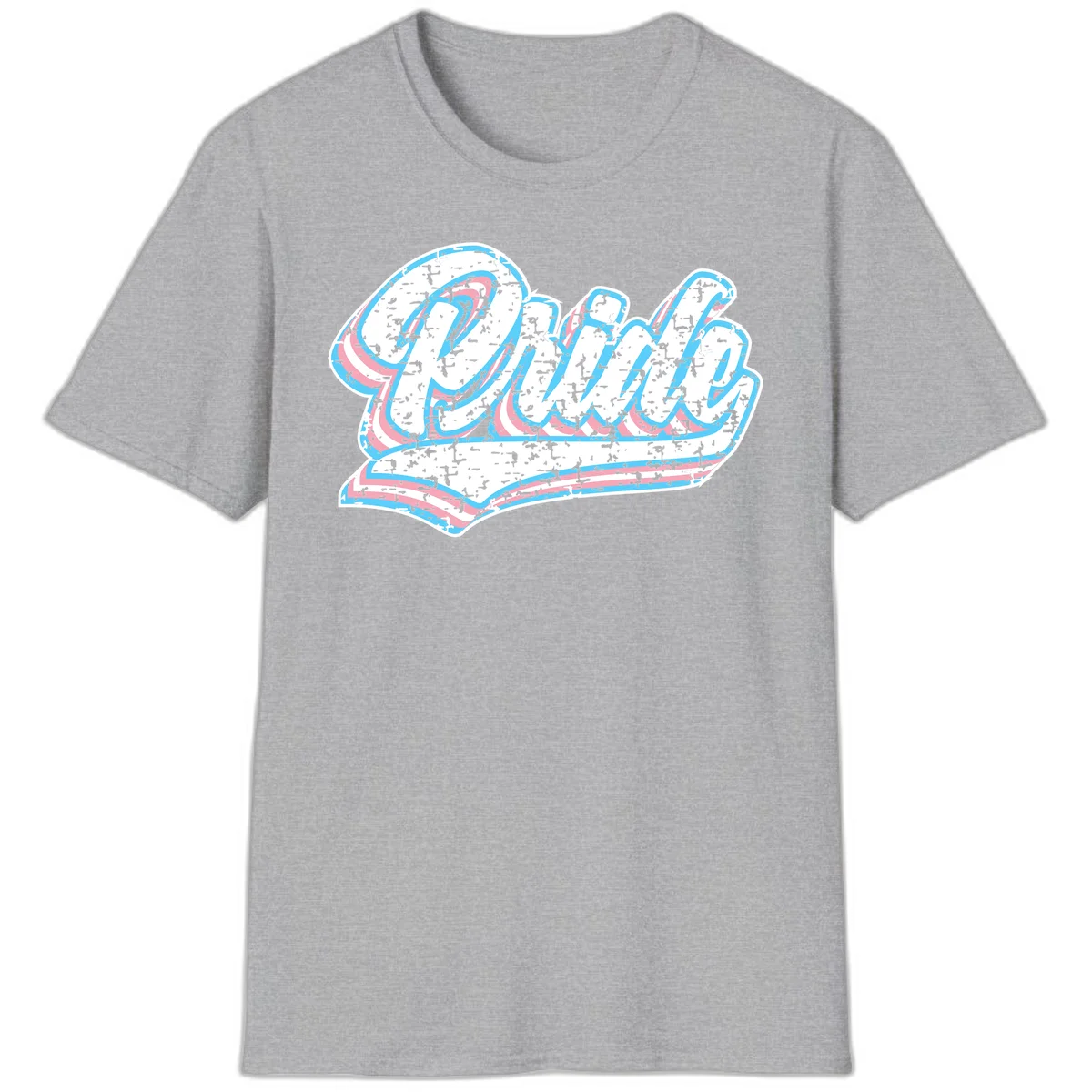 Wavy layered typography design with blue and pink textured letters creating dimensional flowing text art in Sport Grey