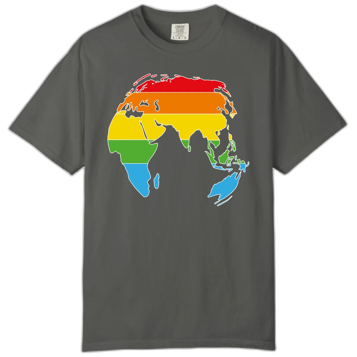 Map of Asia divided into five colored climate zones: red, orange, yellow, green, and blue bands representing different temperature and precipitation regions. in Pepper